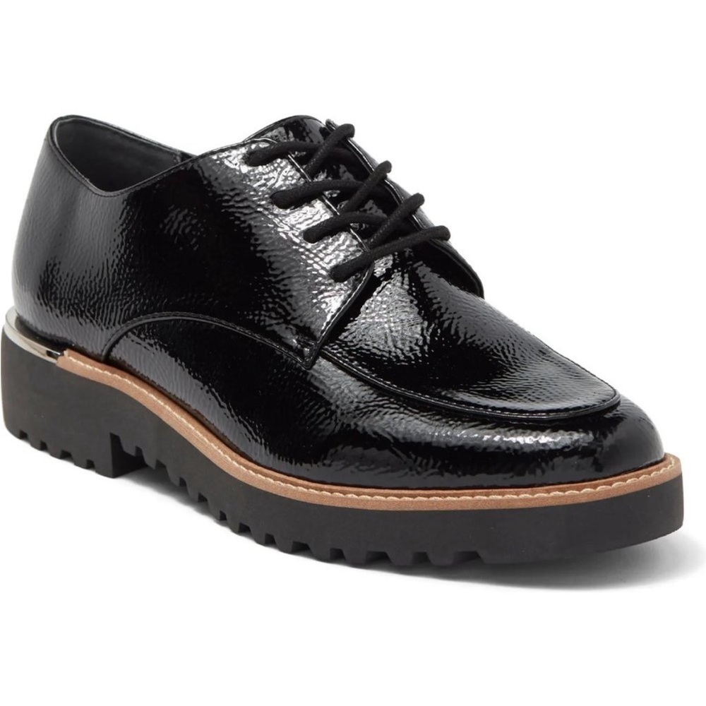Franco Sarto  Charles black patent lace up loafers
